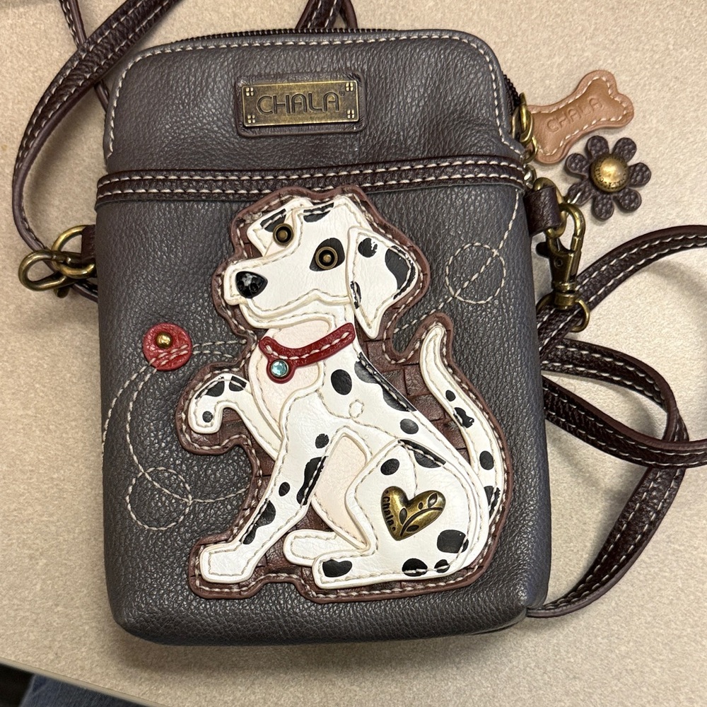 Chala Gray Dalmatian Crossbody Bag